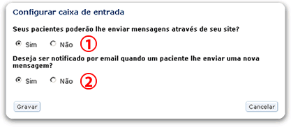 Configurar caixa de entrada