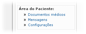 Área do Paciente > Configurações