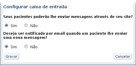 Configurar caixa de entrada