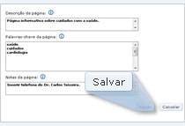 Salvando alterações